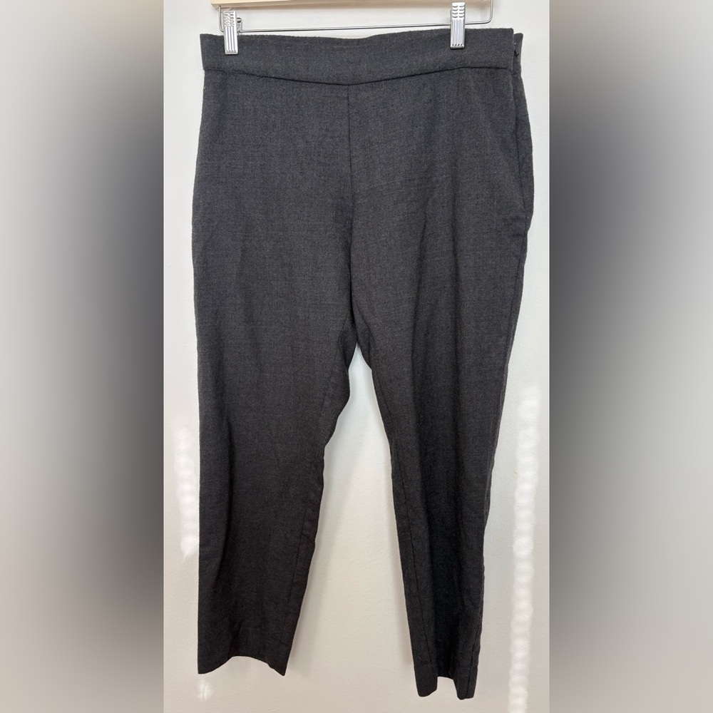 Eileen Fisher women’s 97% Wool Dark Grey Straight Leg Trousers Size 10 Sku 171